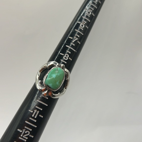 Native American inspired turquoise stone sterling ring  style size 9 hand design - Picture 7 of 7